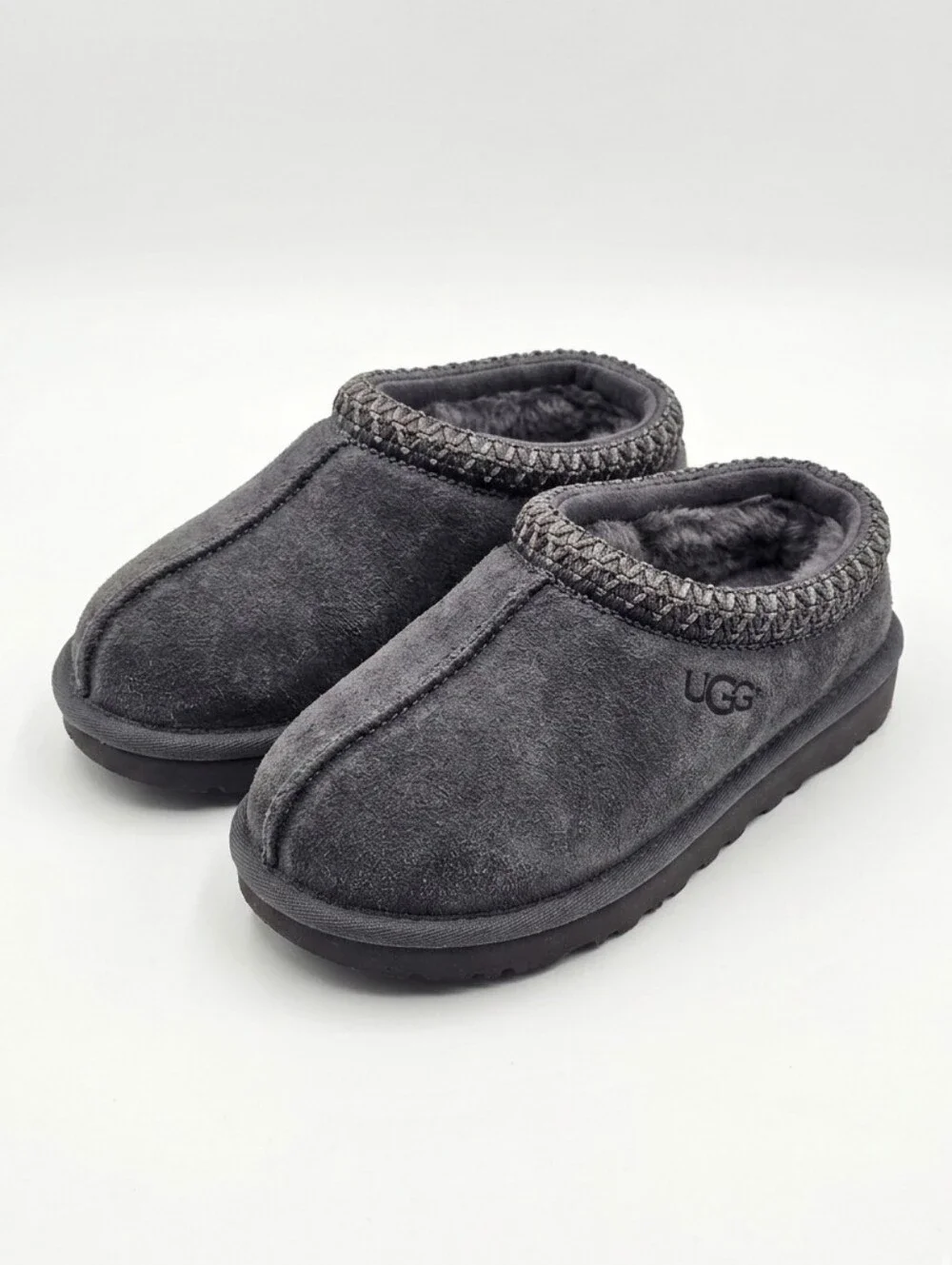 UGG Kids Tasman II Charcoal Grey Suede Slippers Size 9 T Toddler